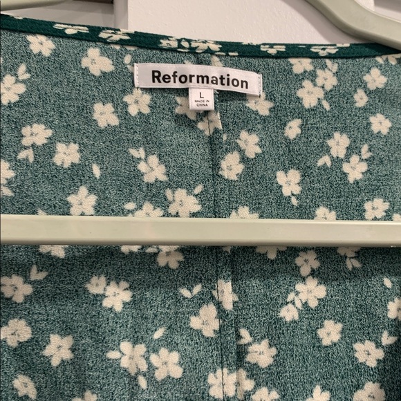 Like new Reformation Annette ditsy floral green/white size Large boho romantic - Picture 5 of 10